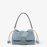 FENDI Mamma Baguette Medium Mercury blue nappa leather bag